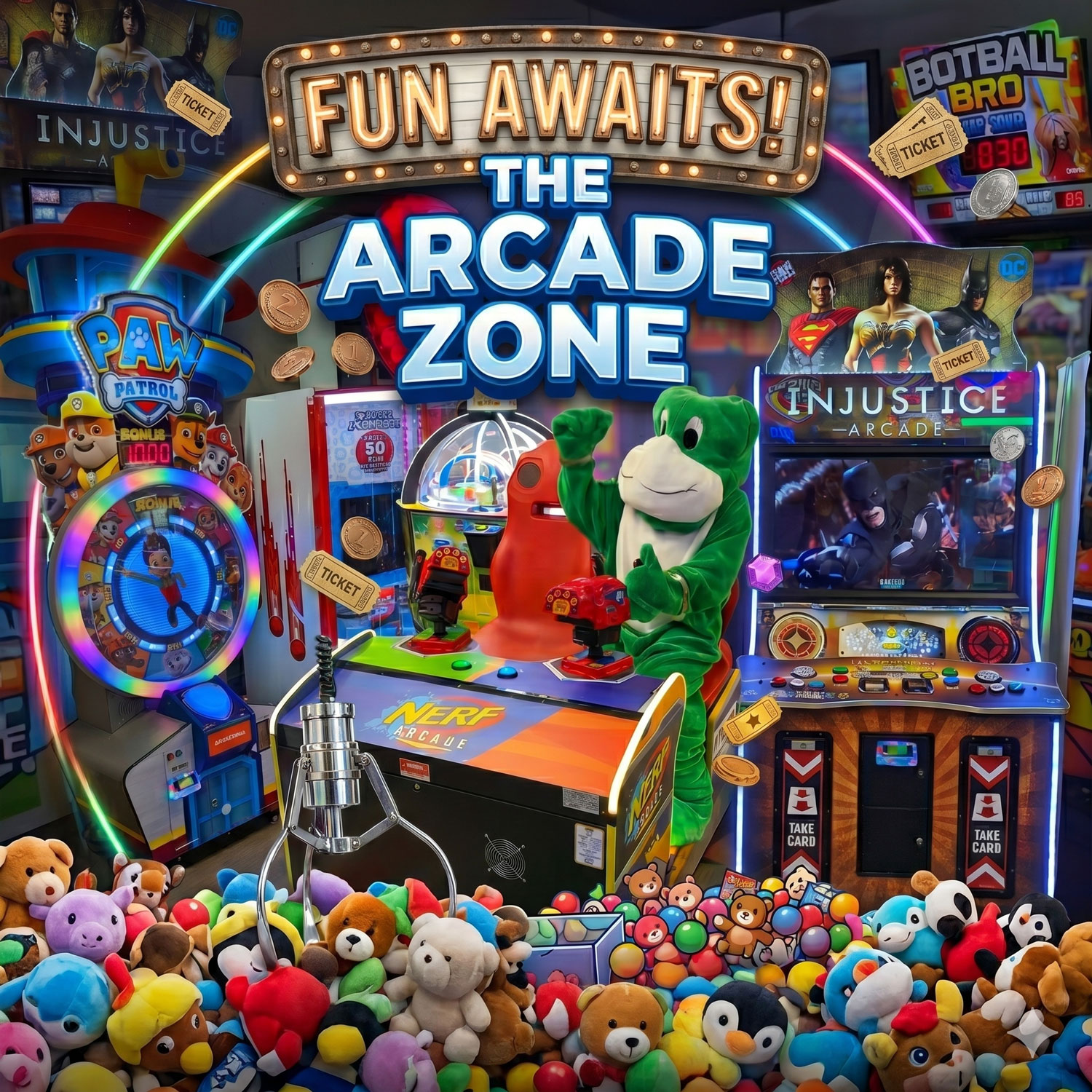 Bouncyland is a Family Activity Entertainment Center For Kids & Children in Muncie, Indiana! Features 15 bounce houses, toddler zone play area, arcade, birthday party hosting, My Plushy Pals where you can create your own stuffed animal, and concessions & dining! There's so many fun things for kids & children to do at Bouncyland in Muncie!