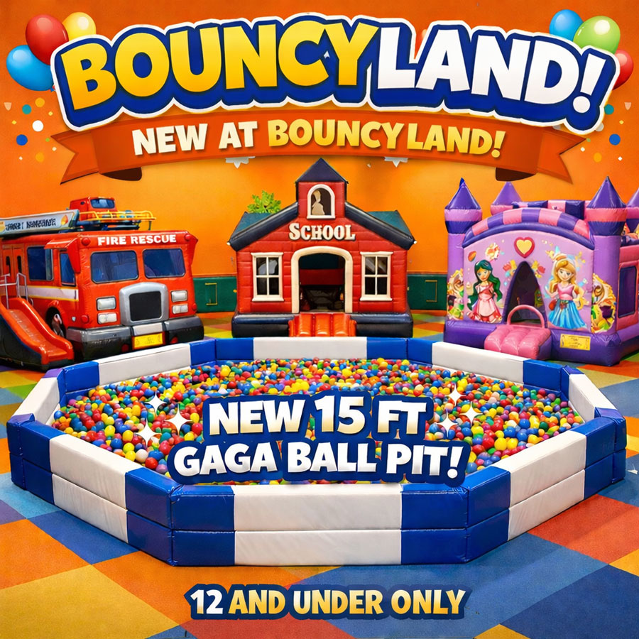 Bouncyland is a Family Activity Entertainment Center For Kids & Children in Muncie, Indiana! Features 15 bounce houses, toddler zone play area, arcade, birthday party hosting, My Plushy Pals where you can create your own stuffed animal, and concessions & dining! There's so many fun things for kids & children to do at Bouncyland in Muncie!