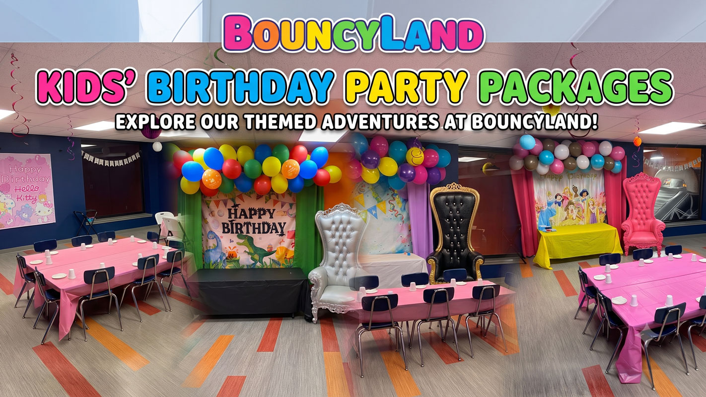 Bouncyland is a Family Activity Entertainment Center For Kids & Children in Muncie, Indiana! Features 15 bounce houses, toddler zone play area, arcade, birthday party hosting, My Plushy Pals where you can create your own stuffed animal, and concessions & dining! There's so many fun things for kids & children to do at Bouncyland in Muncie!