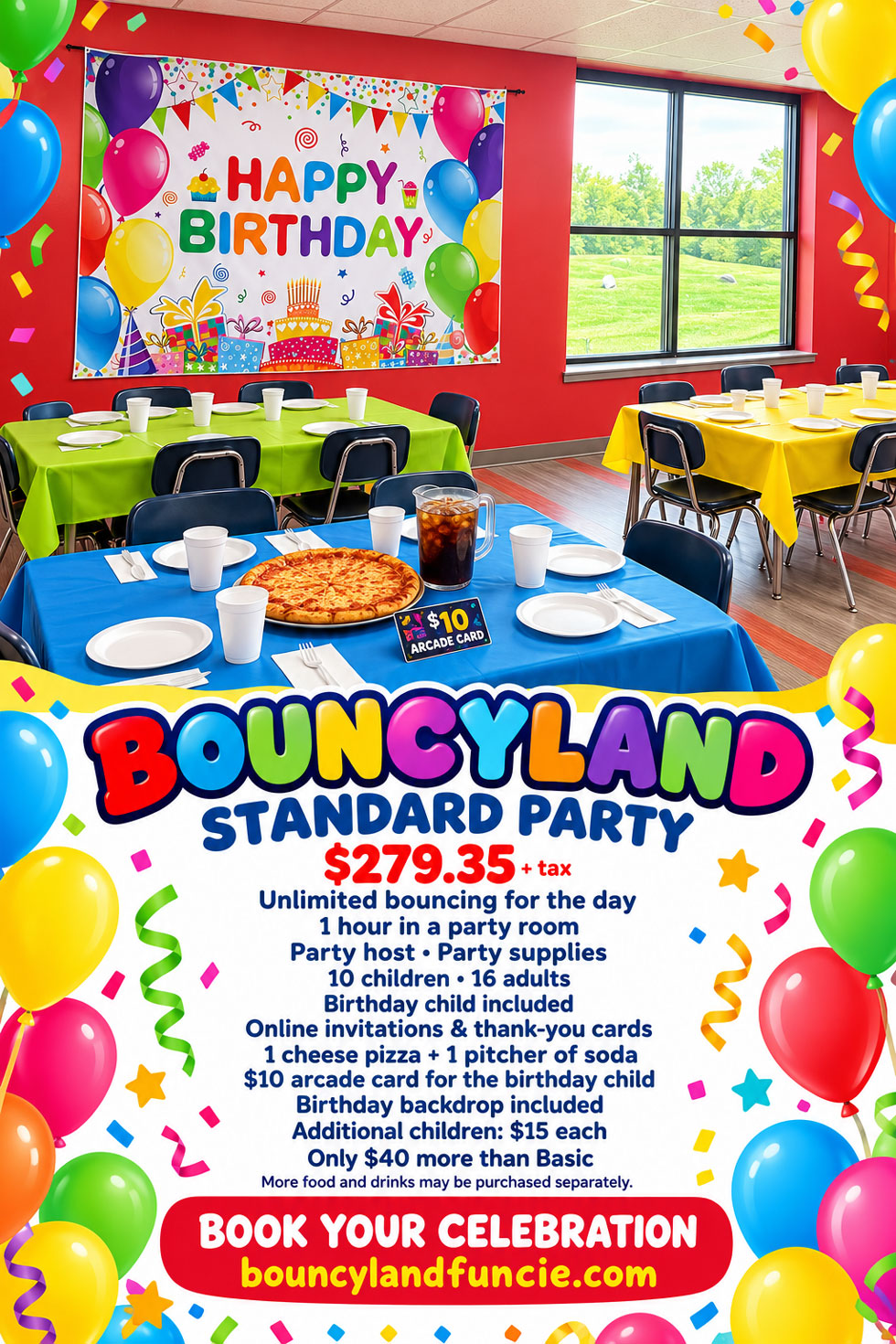 Bouncyland is a Family Activity Entertainment Center For Kids & Children in Muncie, Indiana! Features 15 bounce houses, toddler zone play area, arcade, birthday party hosting, My Plushy Pals where you can create your own stuffed animal, and concessions & dining! There's so many fun things for kids & children to do at Bouncyland in Muncie!
