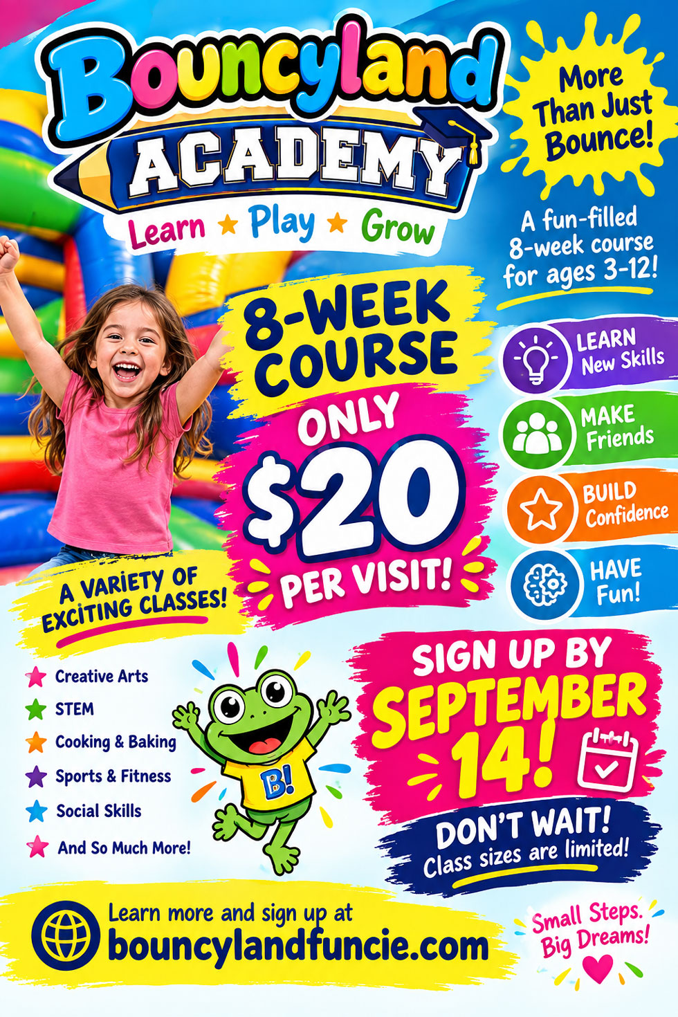 Bouncyland is a Family Activity Entertainment Center For Kids & Children in Muncie, Indiana! Features 15 bounce houses, toddler zone play area, arcade, birthday party hosting, My Plushy Pals where you can create your own stuffed animal, and concessions & dining! There's so many fun things for kids & children to do at Bouncyland in Muncie!