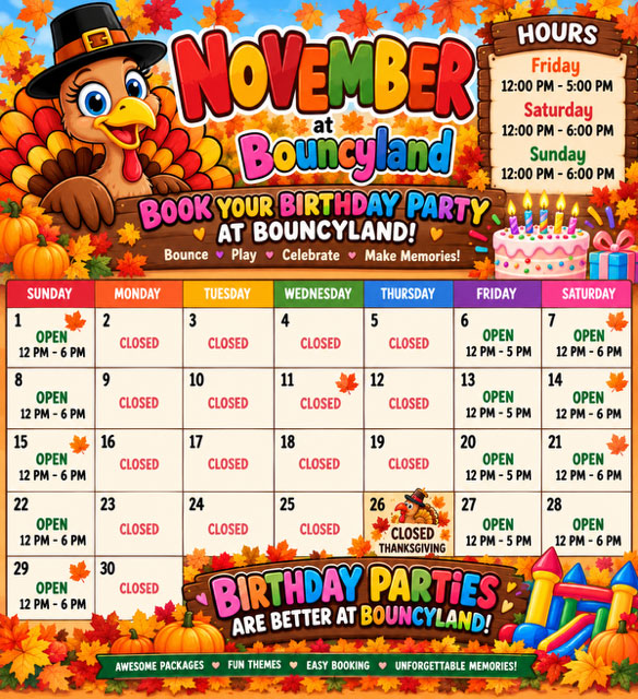 Bouncyland is a Family Activity Entertainment Center For Kids & Children in Muncie, Indiana! Features 15 bounce houses, toddler zone play area, arcade, birthday party hosting, My Plushy Pals where you can create your own stuffed animal, and concessions & dining! There's so many fun things for kids & children to do at Bouncyland in Muncie!