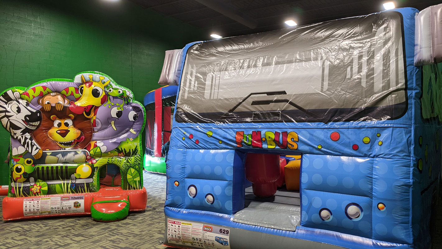 Bouncyland is a Family Activity Entertainment Center For Kids & Children in Muncie, Indiana! Features 15 bounce houses, toddler zone play area, arcade, birthday party hosting, My Plushy Pals where you can create your own stuffed animal, and concessions & dining! There's so many fun things for kids & children to do at Bouncyland in Muncie!